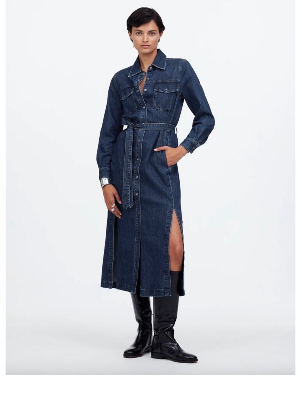 Madewell Navy Denim Label Jacket